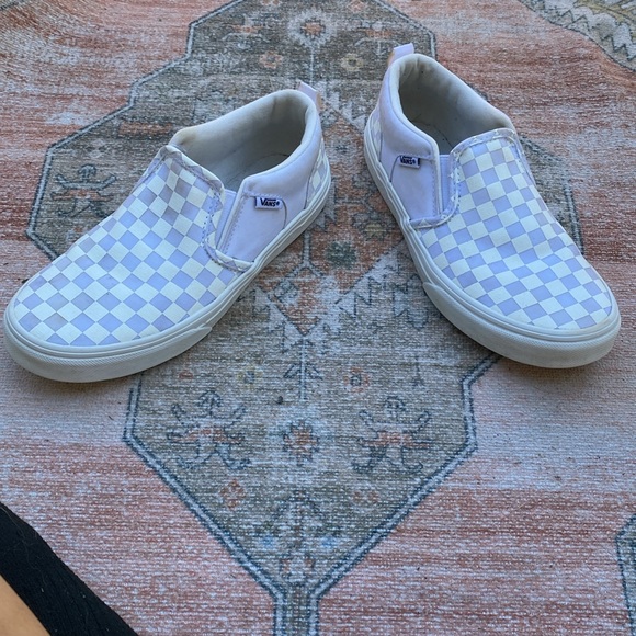 Youth white checkerboard slip on vans size 4.5 - Picture 6 of 7
